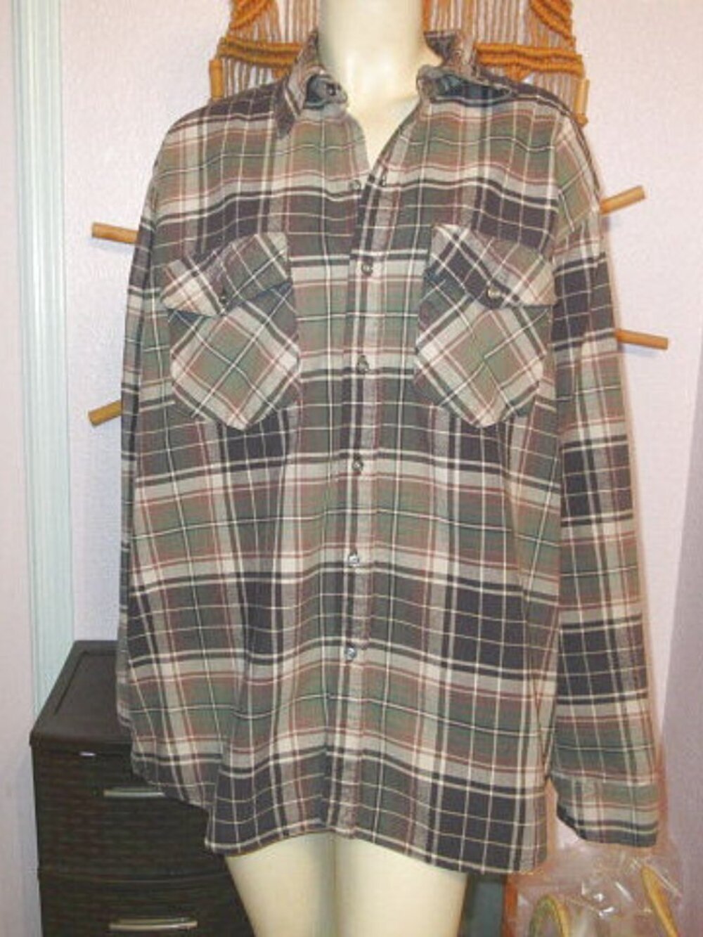 Vtg Vermont Flannel Co. Mens Shirt XL Button Up Jacket Lumberjack Work USA Made